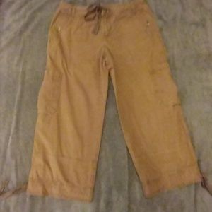 Liz Claiborne Brown Capri cargo pants woman l